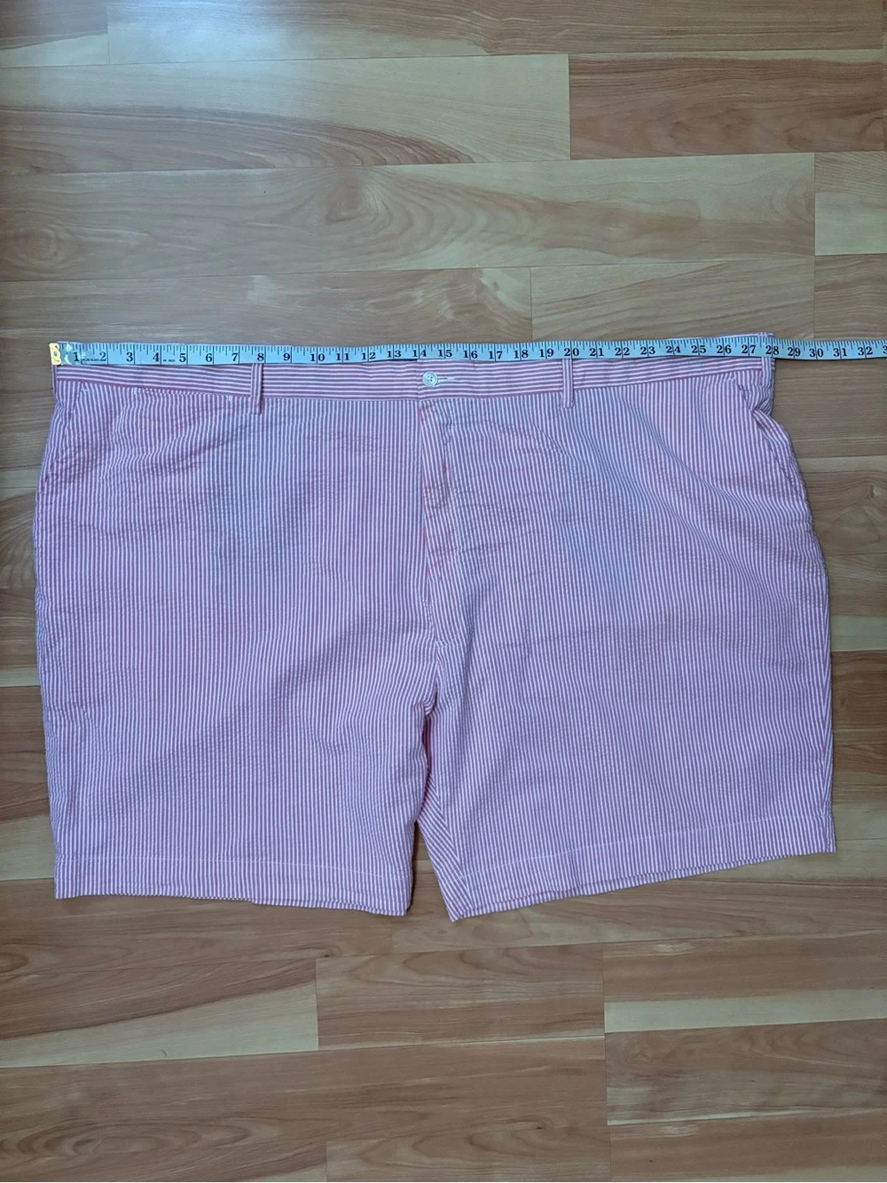Polo Ralph Lauren Seersucker Pink Striped 9” Shorts Size 56 3X Preppy Ivy League